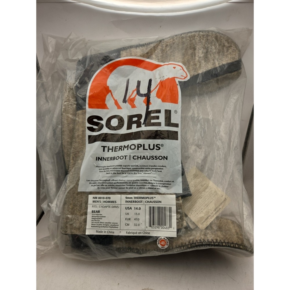 NEW MENS SOREL Fits Bear THERMOPLUS INNERBOOT  REPLACEMENT SIZE 14 NM 8010-070